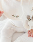 Organic Wide Rib Embroidered Scallop Collar Collection - Bib