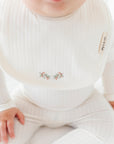 Organic Wide Rib Embroidered Scallop Collar Collection - Bib