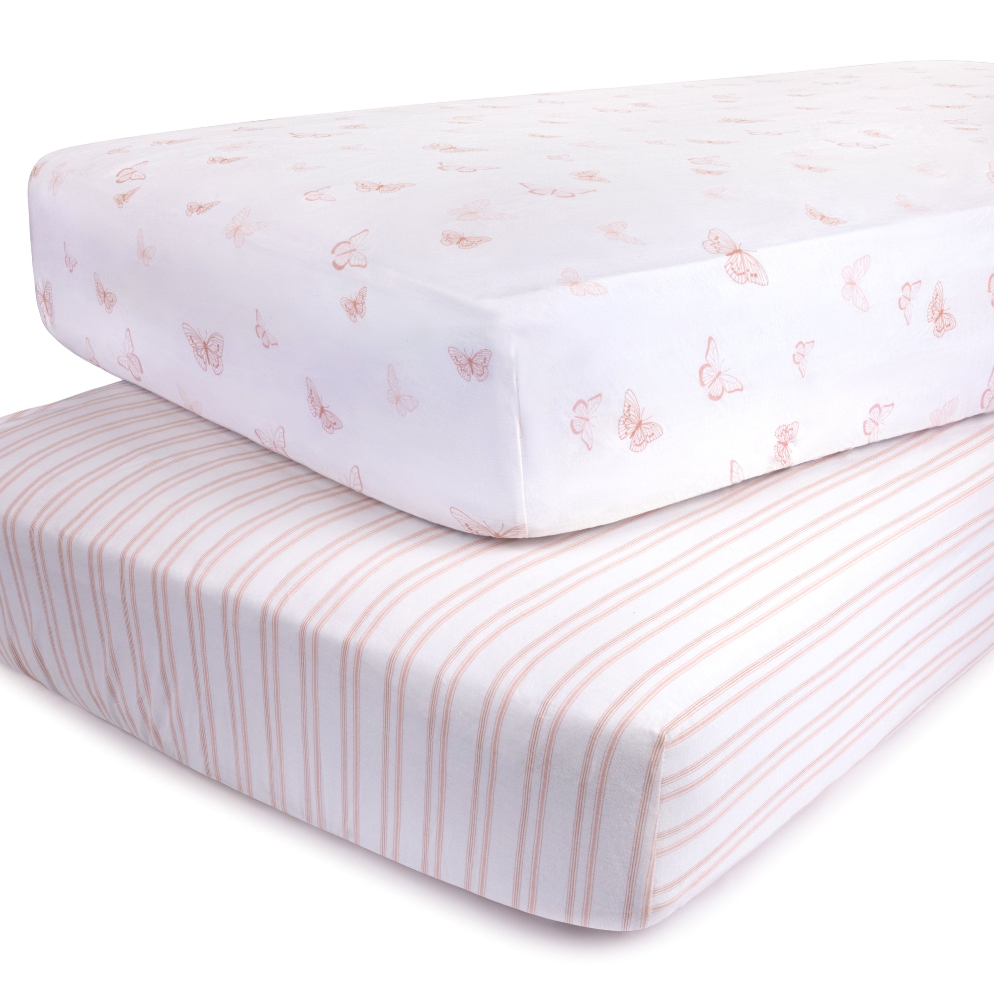 2-pack Breathable Butterfly Print Crib Sheet Set