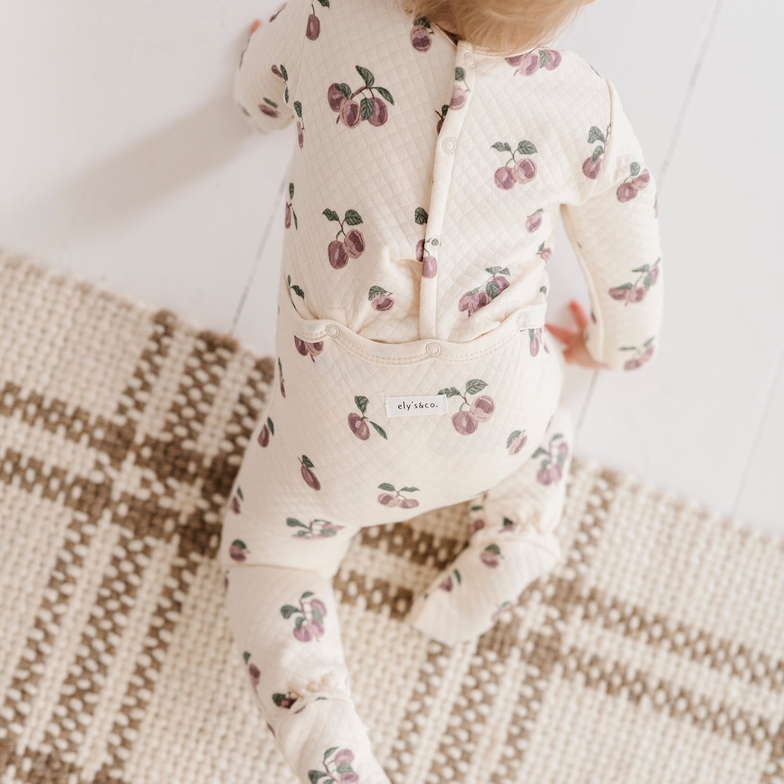 Quilted - Plum Print Kimono Collection - Footies
