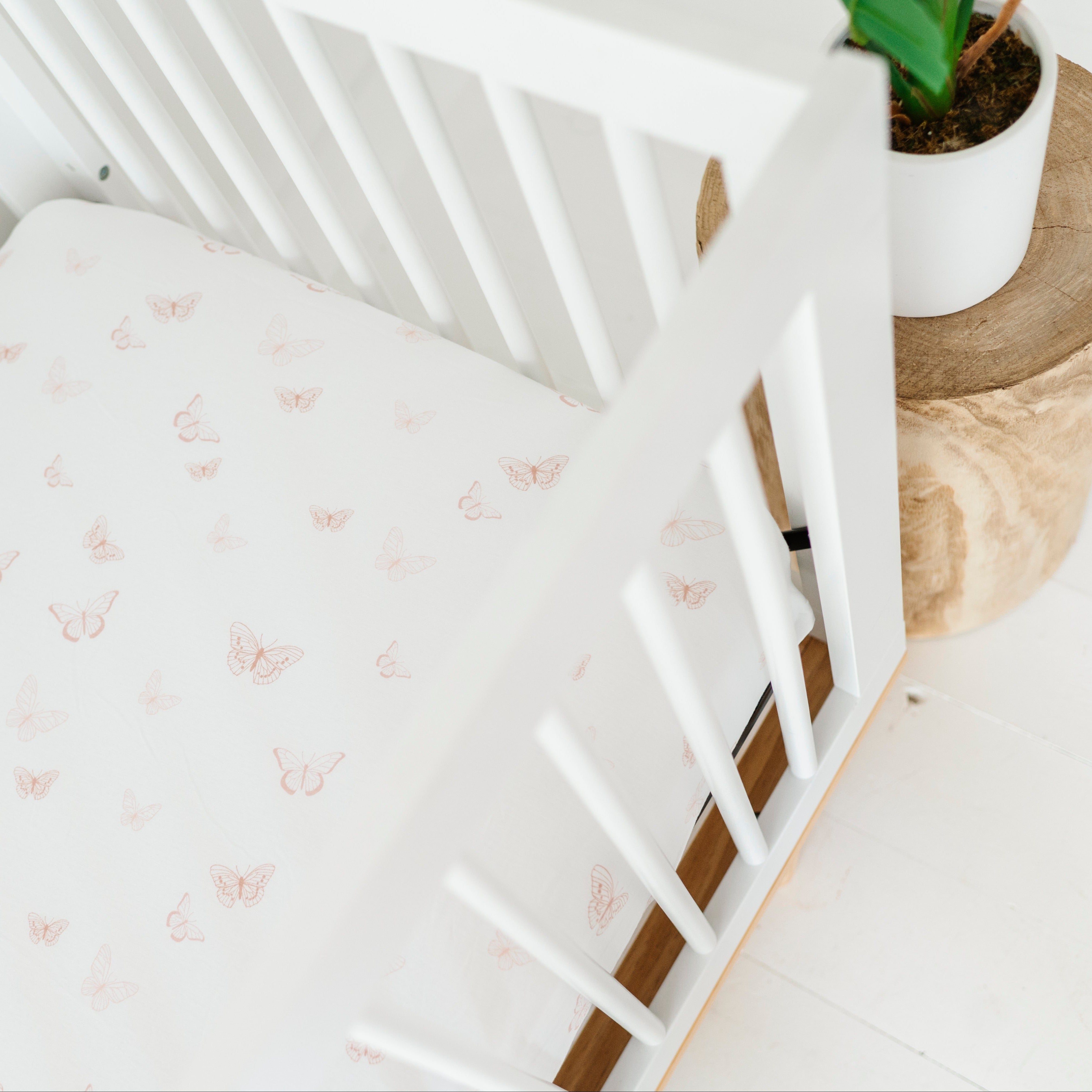 snug elastic fit Butterfly Crib Sheet Set