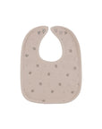 tan floral print durable bib