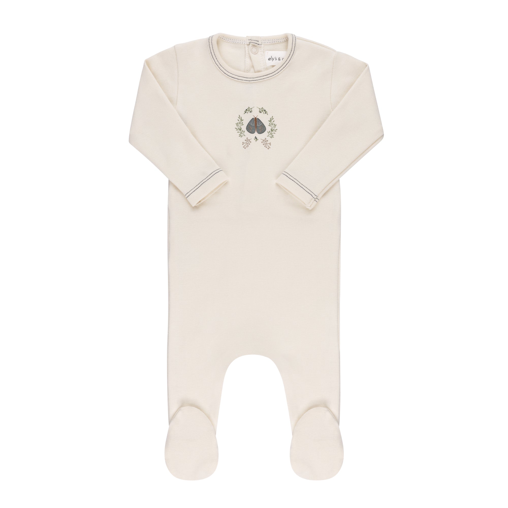 Soft ivory boys Cotton Baby Footie – Garden Floral Center