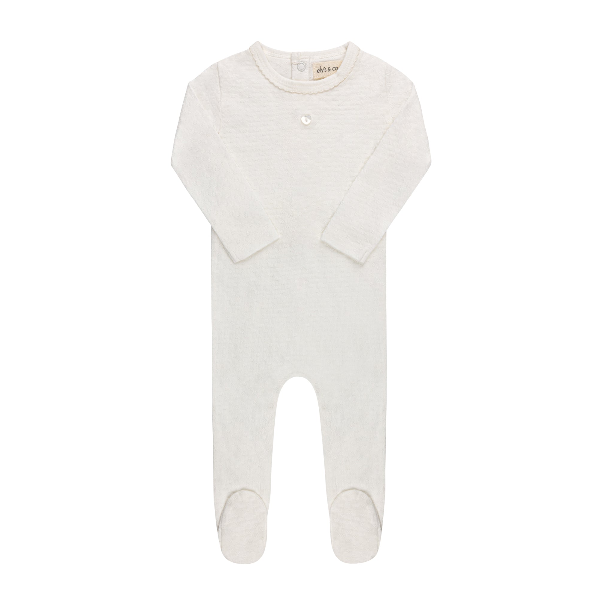 Magnetic Footie- Heart & Bow Pointelle