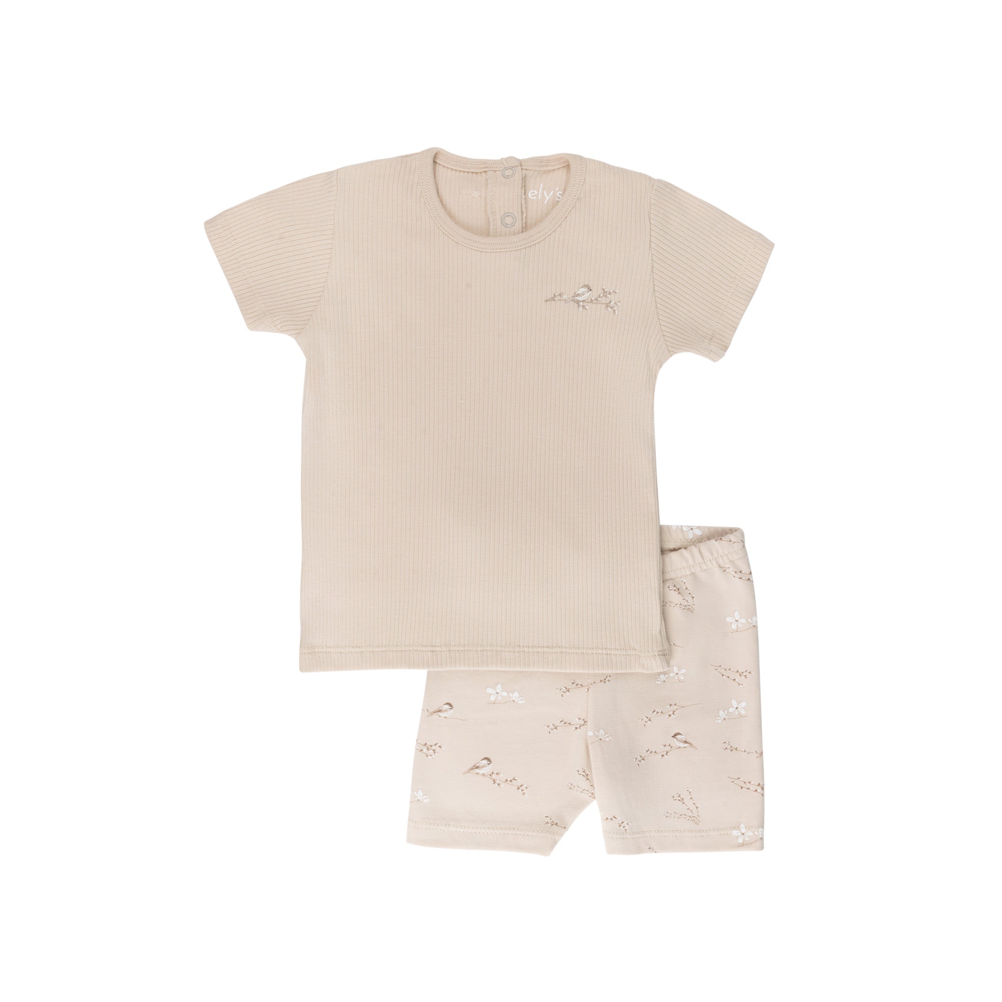 Jersey Cotton - Vintage Birds Collection- Ribbed Tee & Bottoms