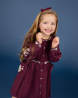 Floral Embroidered Waisted Cotton Dress
