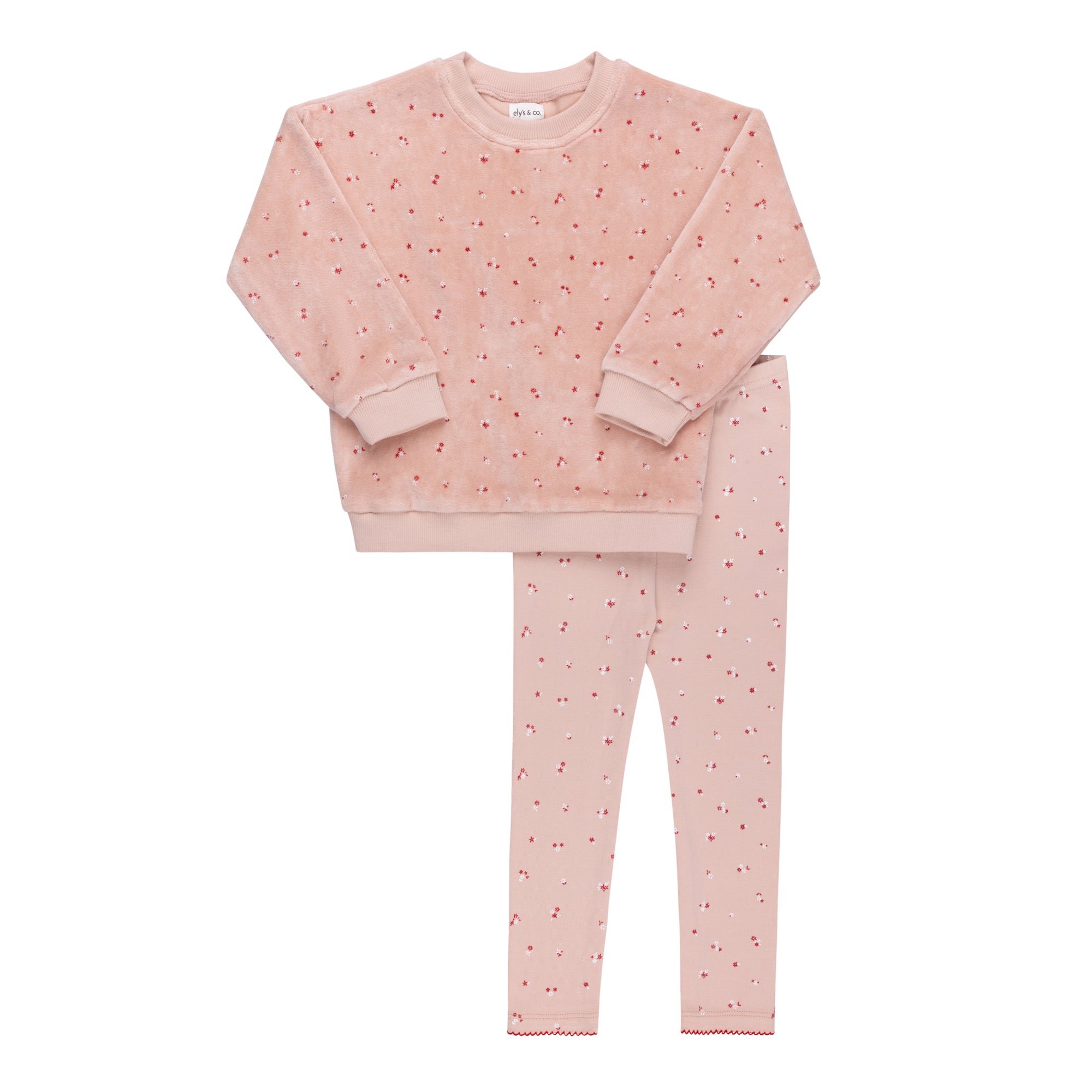 Ely's & Co Velour Cluster Flower Layette Set - Pink