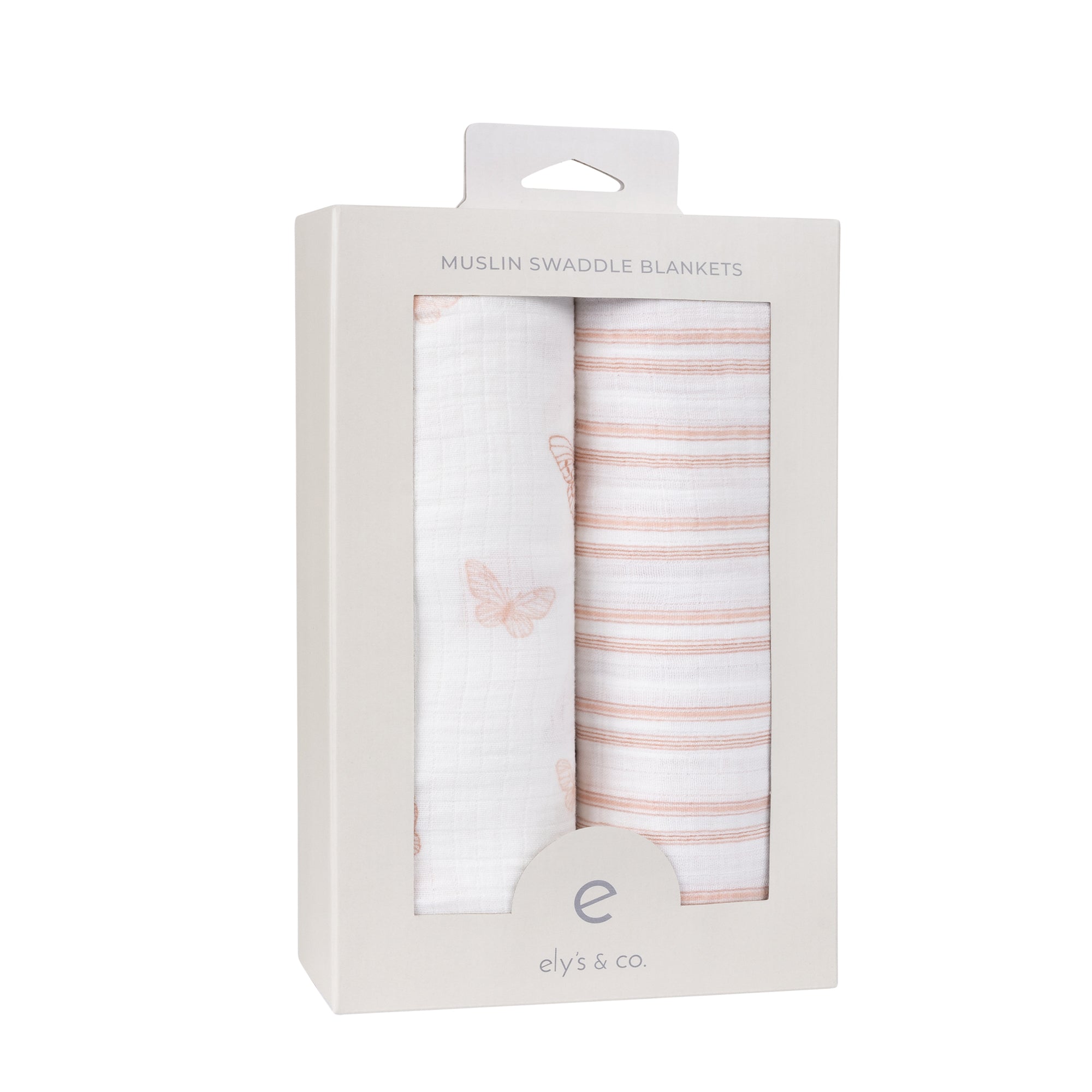 2 Pack Cotton Muslin Swaddle Blanket - Pink Butterfly