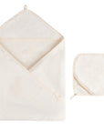 Cream Hooded Towel & Washcloth