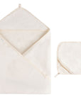 Cream Hooded Towel & Washcloth