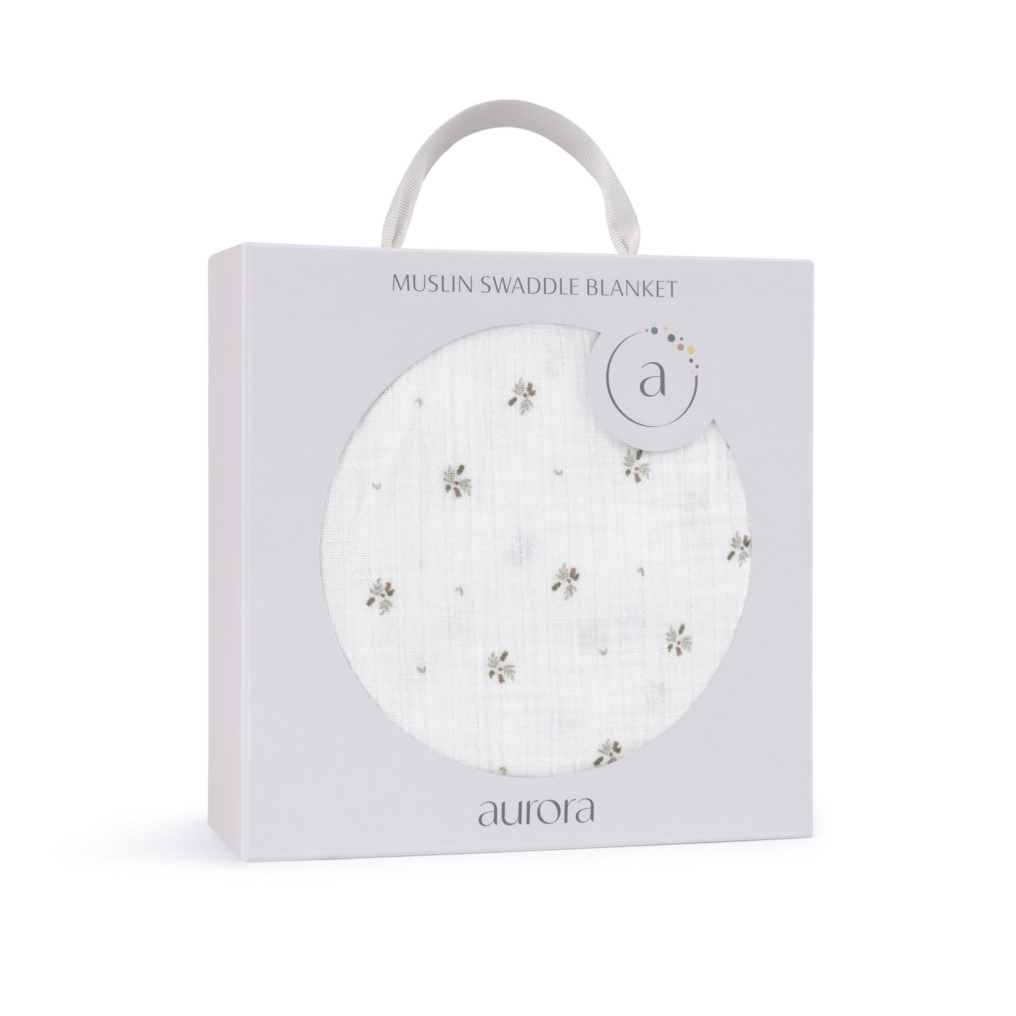 Gift ready Breathable ivory Floral Muslin Cotton swaddle blanket