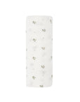 Floral Muslin Cotton Swaddle Blanket Ivory