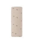 Breathable tan Floral Muslin Cotton swaddle blanket