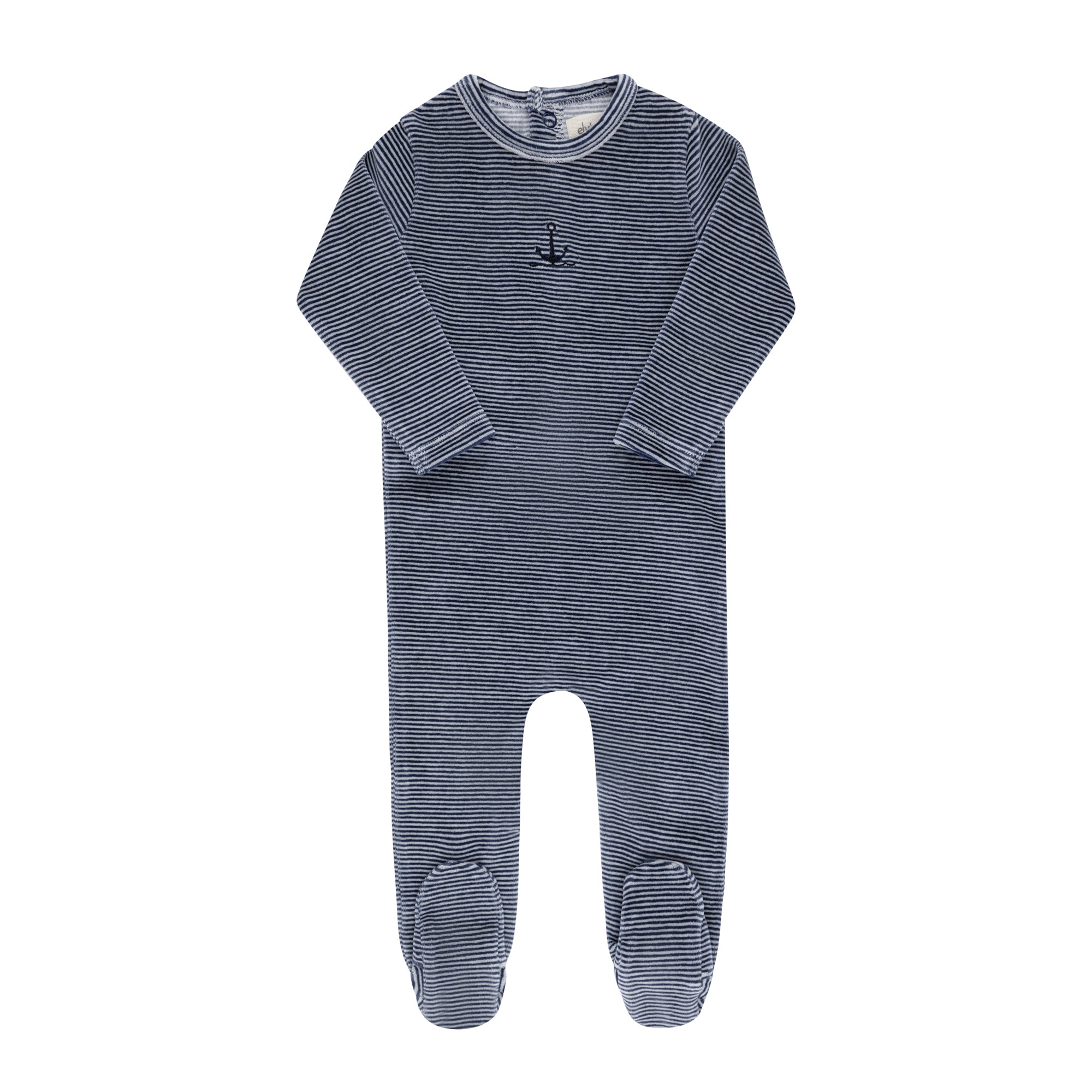 Velour Forest Graphic Footie Set  - Slate