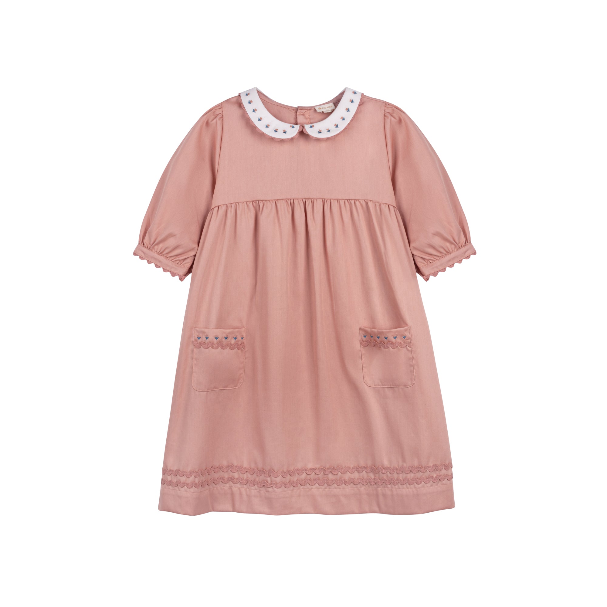 Tulip Collar 3/4 Sleeve Linen Dress – Wave Collection