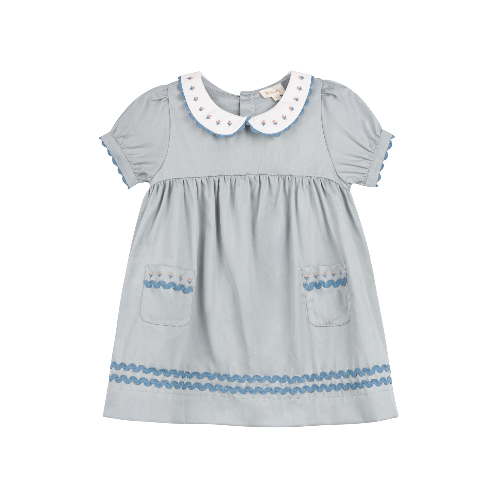Tulip Collar Short Sleeve Linen Dress – Wave Collection