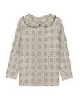 Cotton Floral Plaid Collection - Ruffle Neck Tee