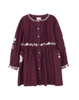 Floral Embroidered Waisted Cotton Dress
