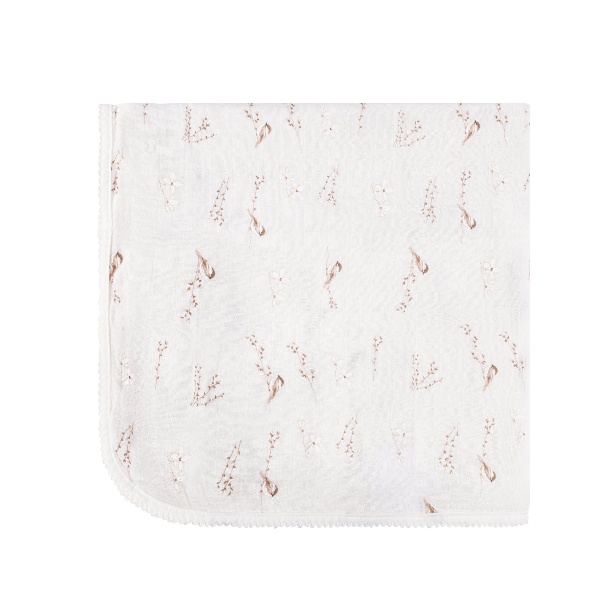 Jersey Cotton - Vintage Birds Collection - Bamboo Muslin Swaddle