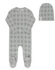Cotton Floral Plaid Collection - Footie + Beanie
