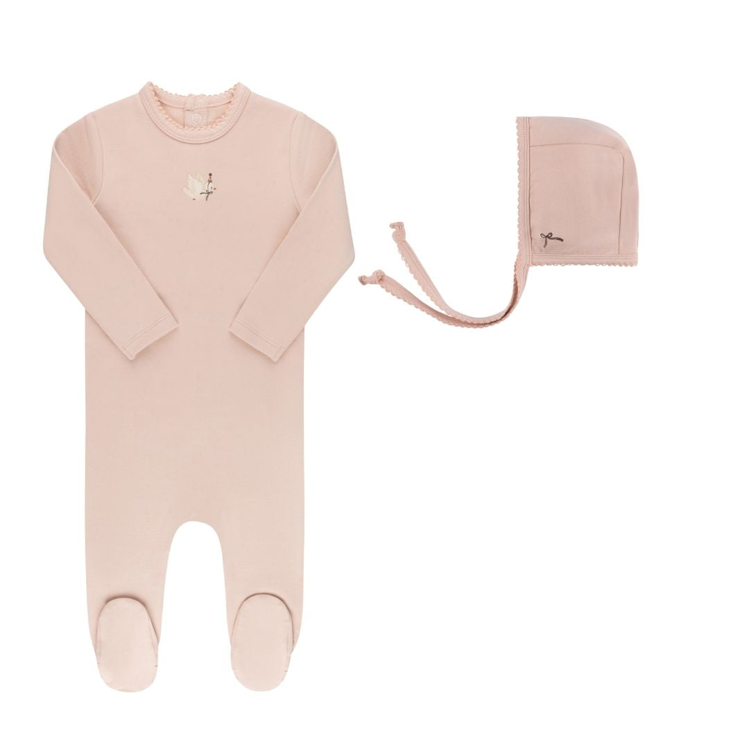 Organic French Terry - Bird Collection - Footie + Bonnet