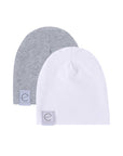 2 Pack Jersey Cotton Beanie Hat Set G/W