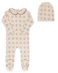 Cotton Floral Plaid Collection - Footie + Beanie