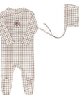 Modal French Terry Plaid Sheep Collection - Footie + Bonnet