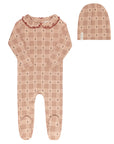 Cotton Floral Plaid Collection - Footie + Beanie