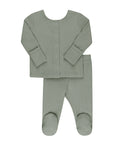 Ribbed Cardigan Set - Two Piece Footed Baby Set