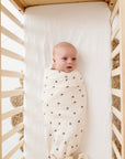 Cotton Muslin Swaddle Blanket - Blue Cherry