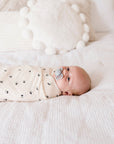 Cotton Muslin Swaddle Blanket - Blue Cherry