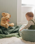 Cotton Floral Plaid Collection - Bodysuit + Overalls