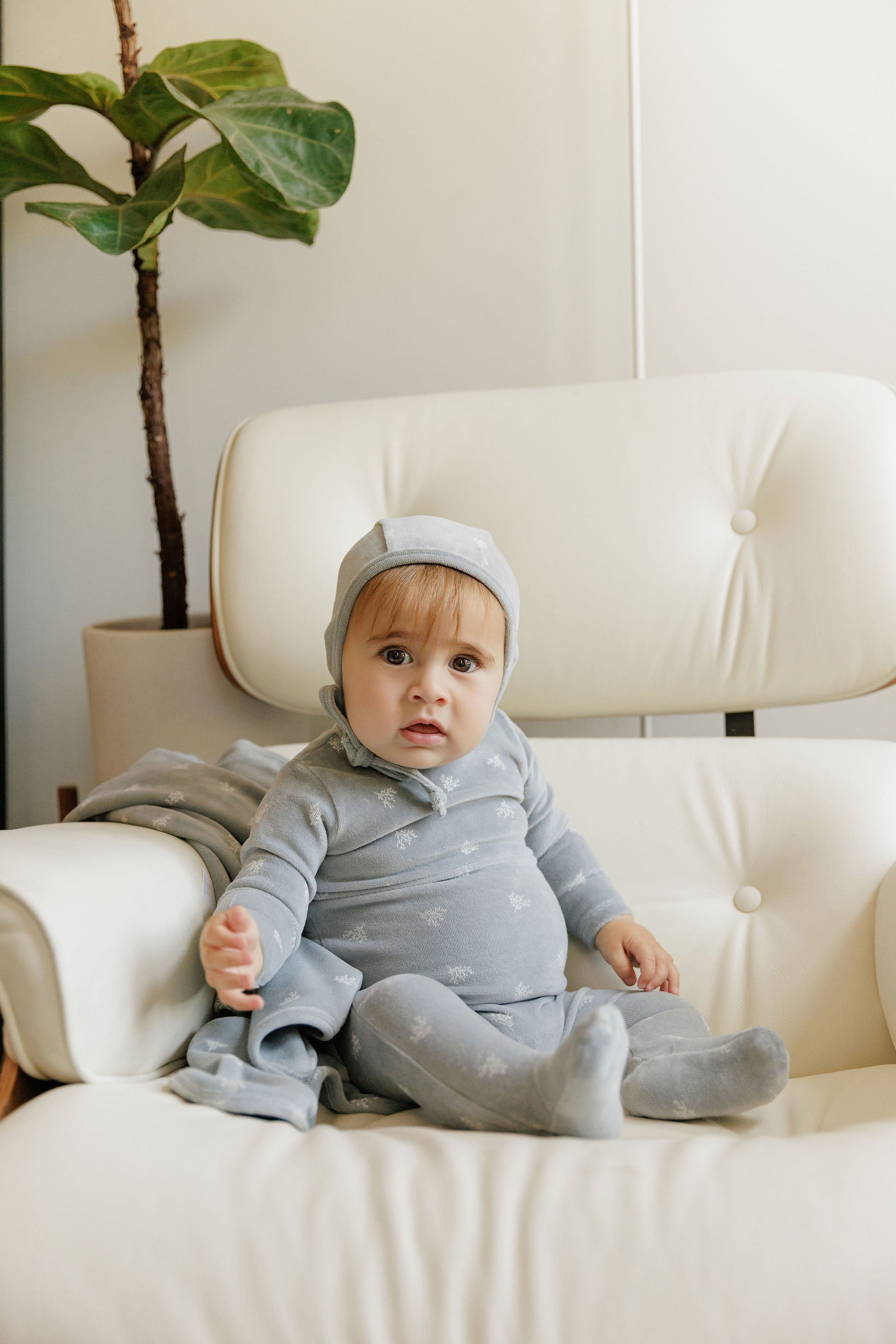 Velour Leaf Pattern Collection - Bib