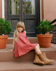 Cotton Floral Plaid Collection - Ruffle Neck Tee