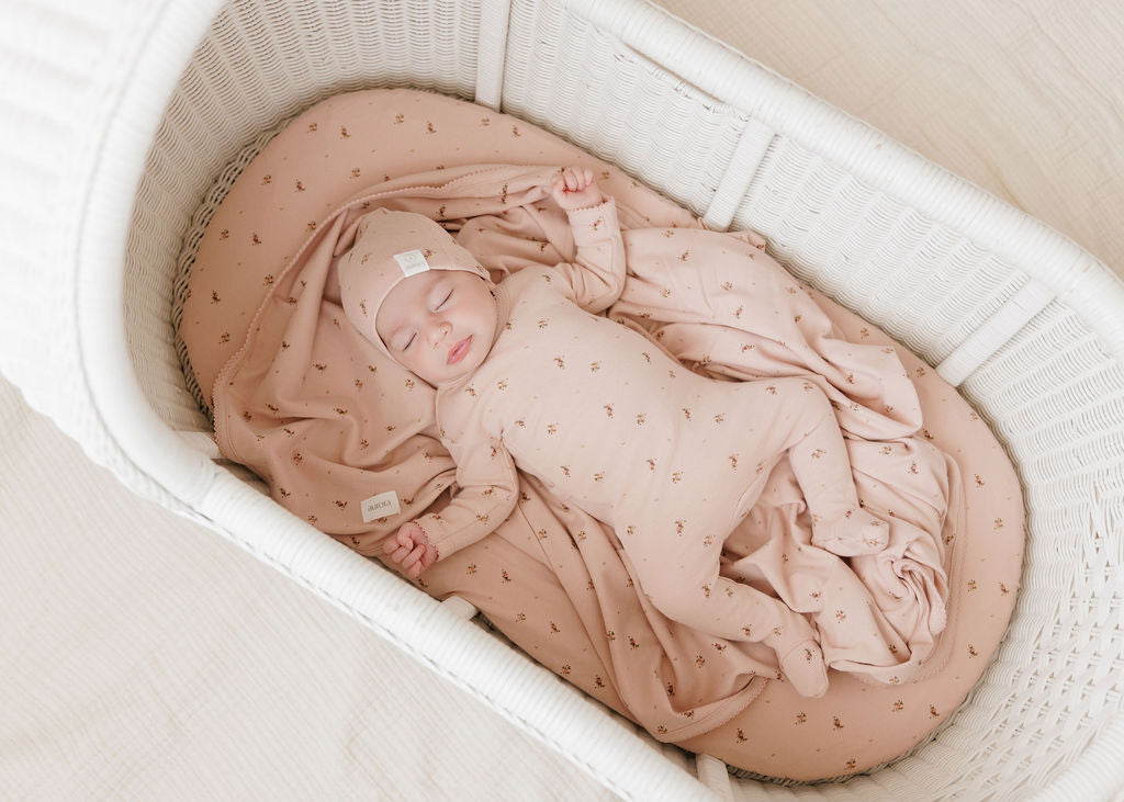 pink Floral Muslin Cotton swaddle blanket