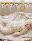 Cotton Floral Plaid Collection - Footie + Beanie