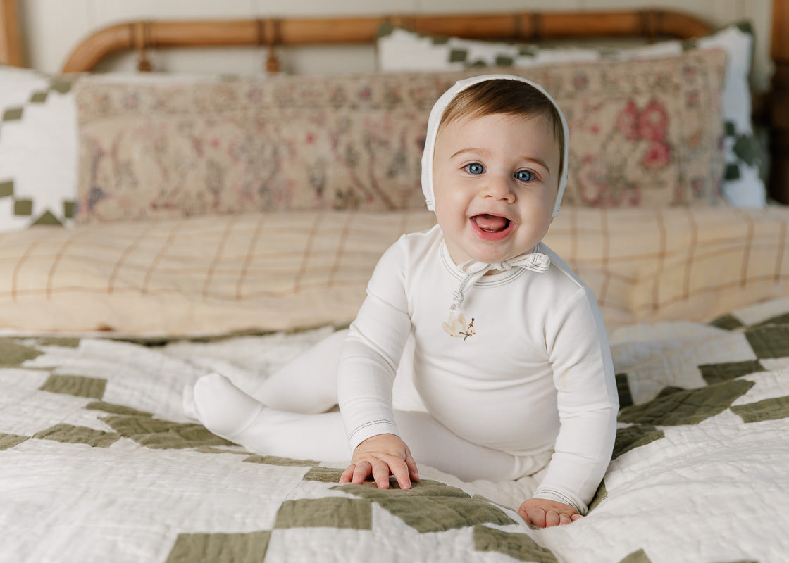 Organic French Terry - Bird Collection - Footie + Bonnet