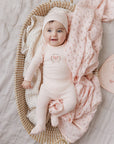 Soft pink Cotton Baby Footie onesie– Garden Floral Center