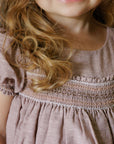 Short Sleeve Smocked Linen Dress – Stitch Collection