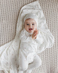 Ivory floral print convenient, easy care baby collection