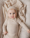 Heart and Star Button Pointelle Collection - Footie + Bonnet