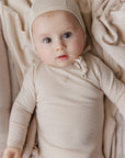 Heart and Star Button Pointelle Collection - Footie + Bonnet
