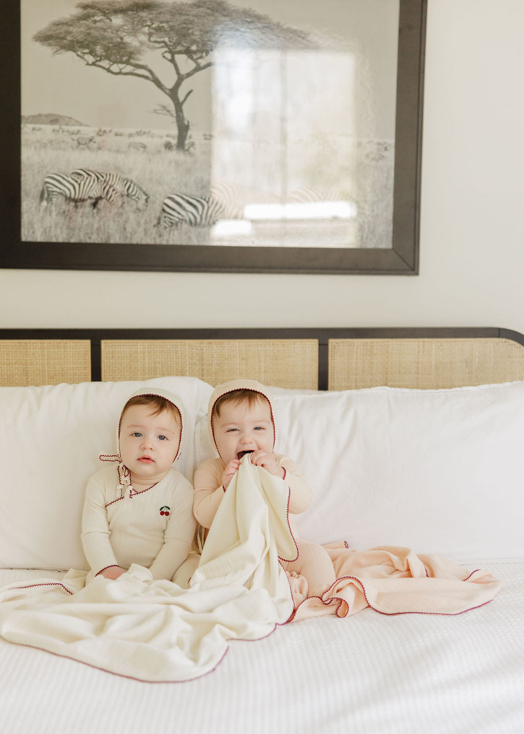 Embroidered Cherry Print Collection - Blanket