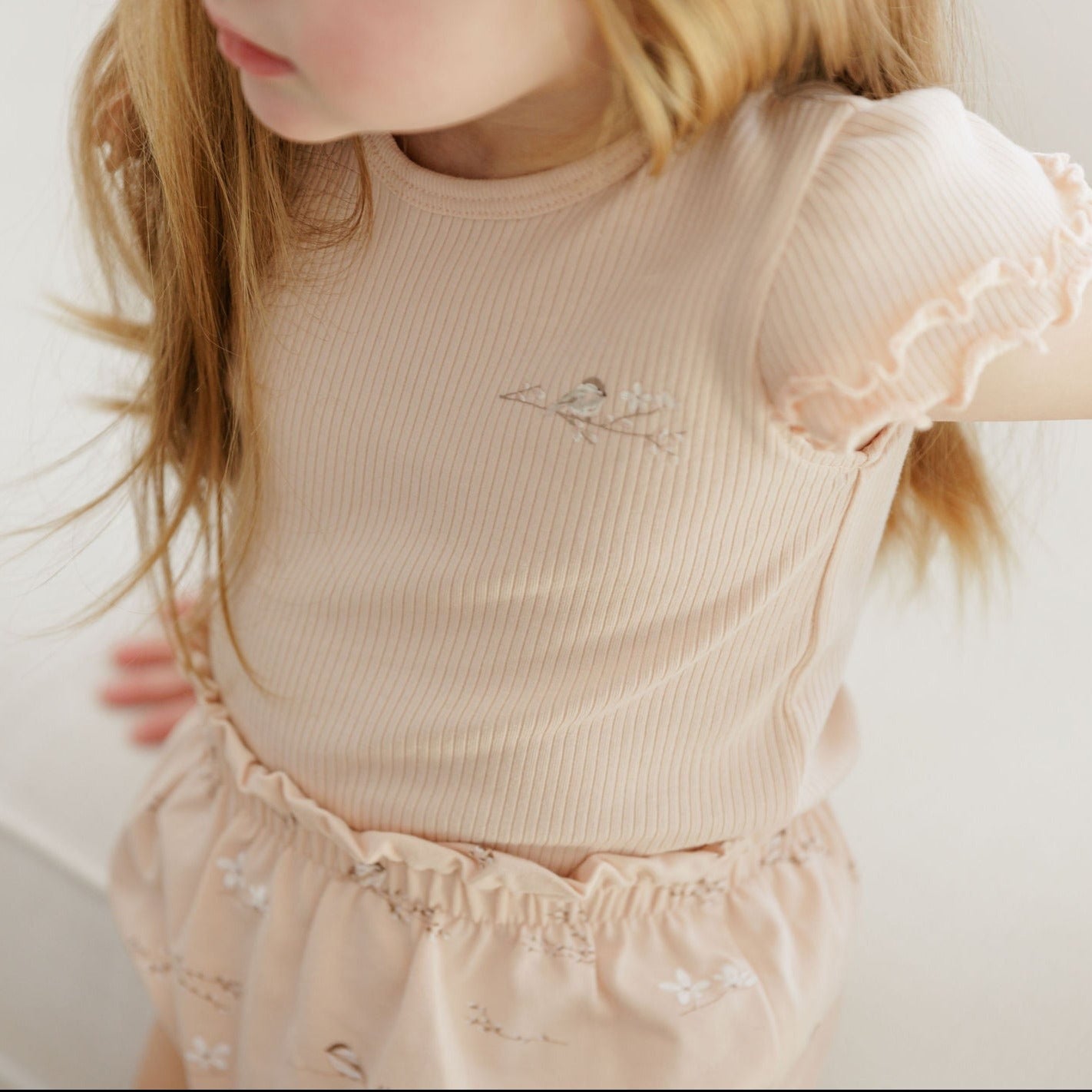 Jersey Cotton - Vintage Birds Collection- Ribbed Tee & Bottoms