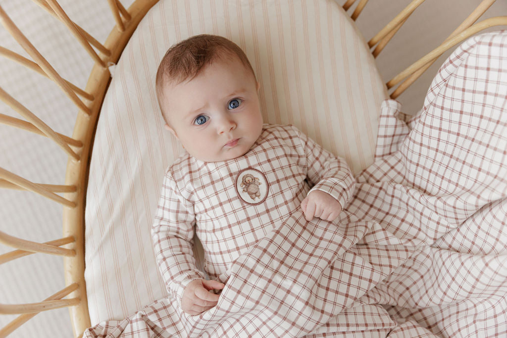 Modal French Terry Plaid Sheep Collection - Blanket