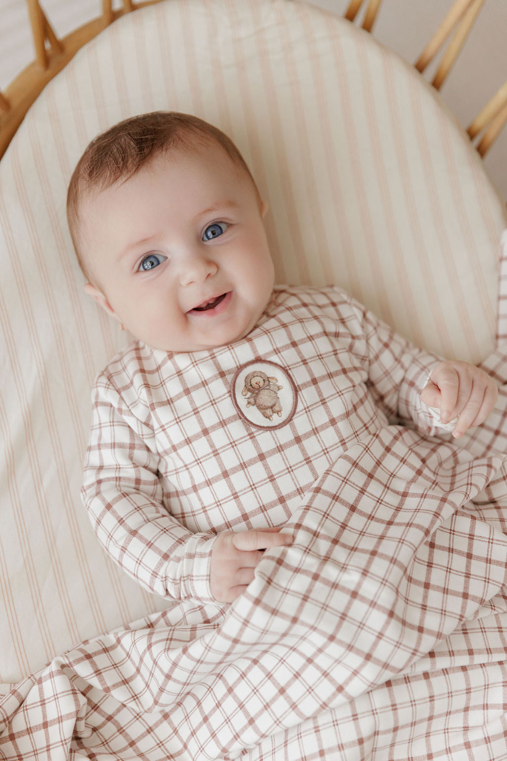 Modal French Terry Plaid Sheep Collection - Bib