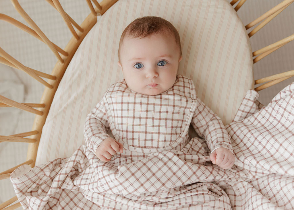 Modal French Terry Plaid Sheep Collection - Blanket