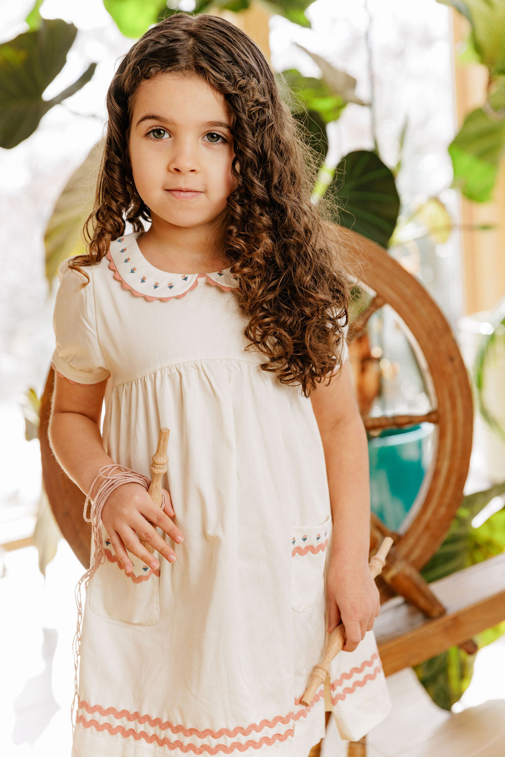 Tulip Collar Short Sleeve Linen Dress – Wave Collection