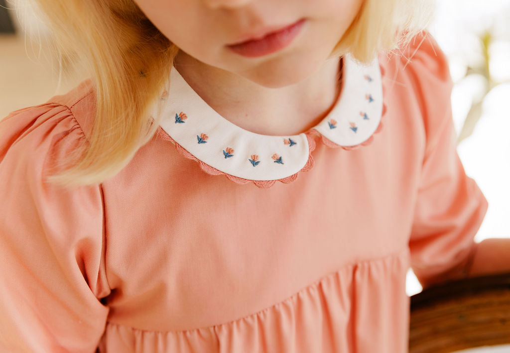 Tulip Collar Short Sleeve Linen Dress – Wave Collection